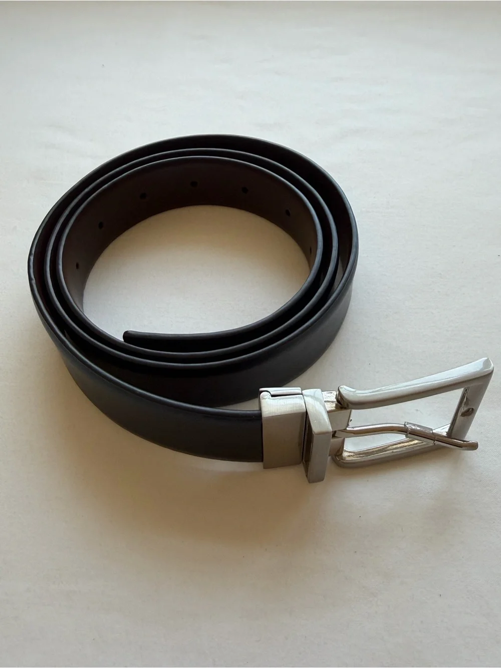 Men's Black Dress Belt With Silver Buckle Unbranded Size 40